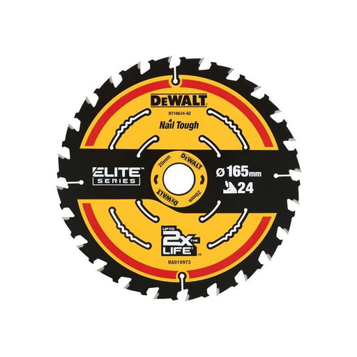 Dewalt Power Tools ELITE™ Series Framing Circular Saw Blade 165 x 20mm x 24T DeWALT Power Tools - RockBottom Northampton