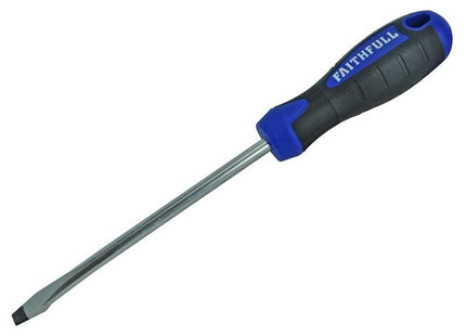 Faithfull Soft Grip Screwdriver Flared Slotted Tip 8.0 x 150mm Faithfull - RockBottom Northampton
