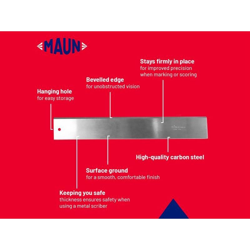 Maun Steel Straight Edge Imperial 18in Maun - RockBottom Northampton