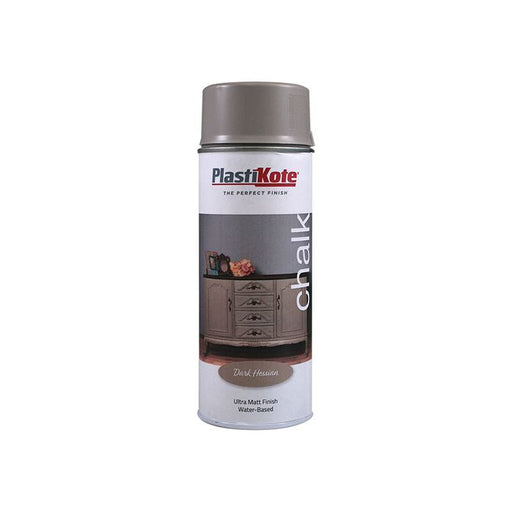 Plastikote Chalk Finish Spray Dark Hessian 400ml PlastiKote - RockBottom Nothampton