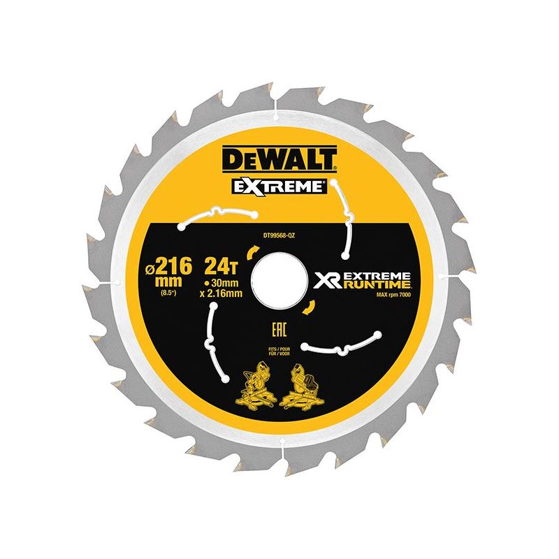 Dewalt Power Tools XR FlexVolt Circular Saw Blade 216 x 30mm x 24T DeWALT Power Tools - RockBottom Northampton