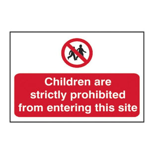 Scan Children Prohibited From Entering Site - PVC Sign 600 x 400mm Scan - RockBottom Nothampton