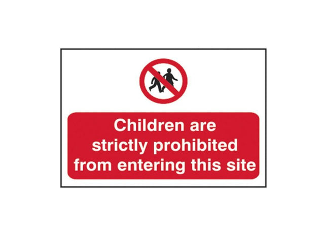Scan Children Prohibited From Entering Site - PVC Sign 600 x 400mm Scan - RockBottom Nothampton