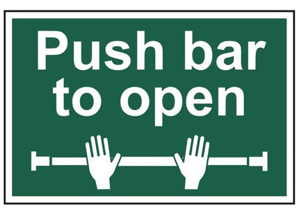 Scan Push Bar To Open - PVC Sign 300 x 200mm Scan - RockBottom Nothampton