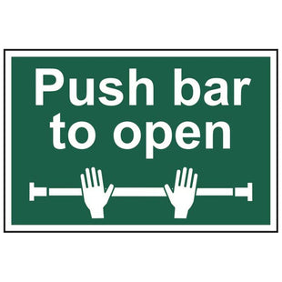 Scan Push Bar To Open - PVC Sign 300 x 200mm Scan - RockBottom Nothampton