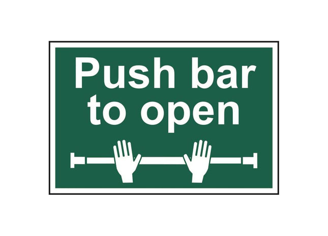 Scan Push Bar To Open - PVC Sign 300 x 200mm Scan - RockBottom Nothampton