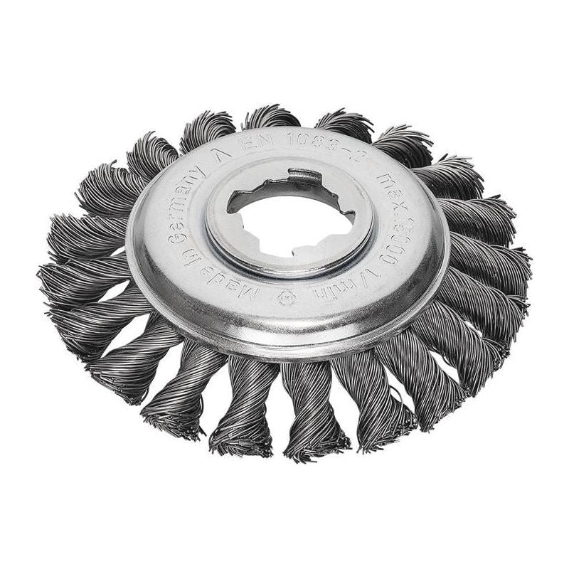 Lessmann X-Lock Steel Knot Bevel Brush 115mm Non Spark Lessmann - RockBottom Northampton