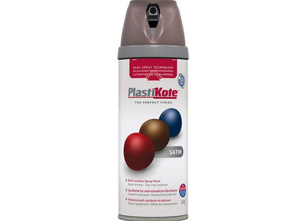 Plastikote Twist & Spray Satin Cappuccino 400ml PlastiKote - RockBottom Nothampton