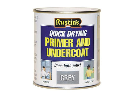 Rustins Quick Dry Primer & Undercoat Grey 1 litre Rustins - RockBottom Nothampton