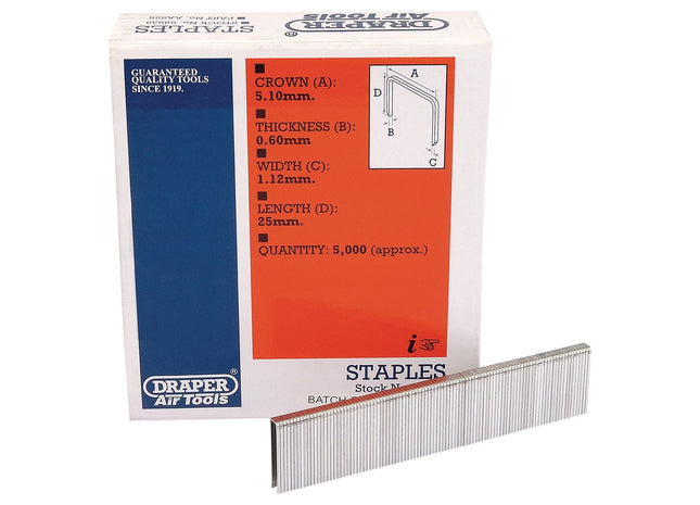 Draper Staples, 25mm (5000) 59839 Draper - Town Tools 