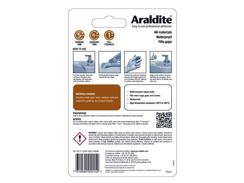 Araldite Repair Epoxy Bar 50g Araldite� - RockBottom Northampton 