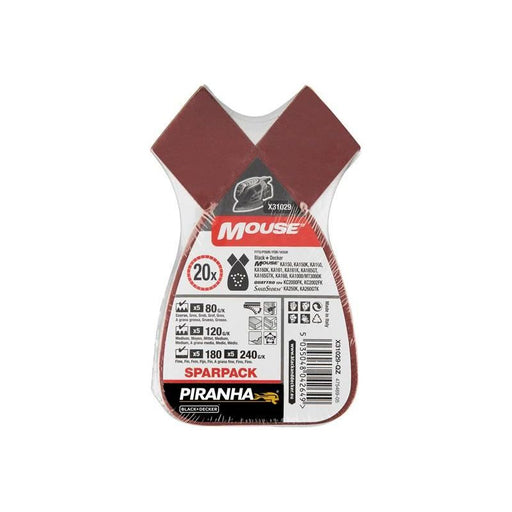 Black + Decker X31029 Mouse Sanding Sheets Assorted (Pack 20) BLACK + DECKER - RockBottom Northampton