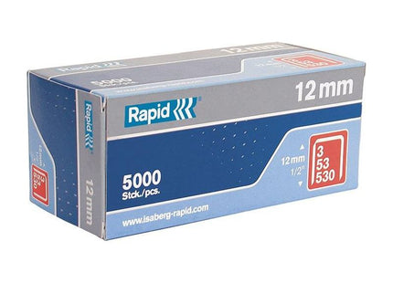 Rapid 53/12B 12mm Galvanised Staples (Box 5000) Rapid - RockBottom Nothampton