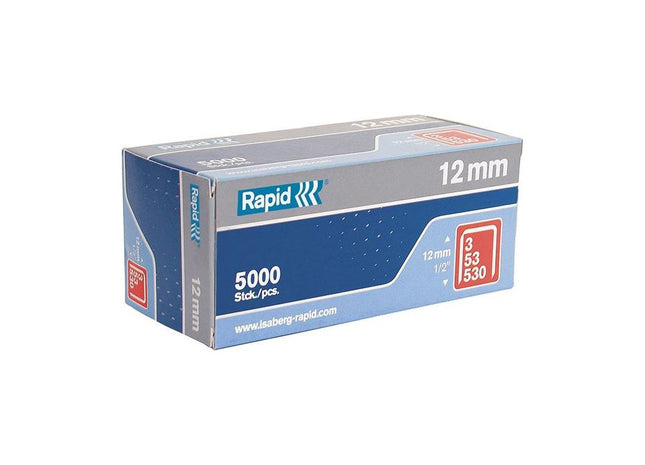 Rapid 53/12B 12mm Galvanised Staples (Box 5000) Rapid - RockBottom Nothampton