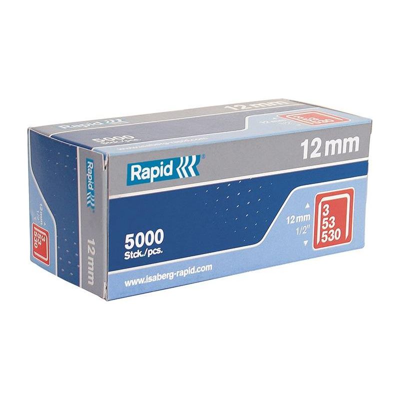 Rapid 53/12B 12mm Galvanised Staples (Box 5000) Rapid - RockBottom Nothampton