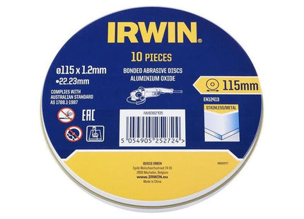 Irwin® Metal Cutting Disc 115 x 1.2 x 22.2mm Tin of 10 IRWIN® - RockBottom Northampton
