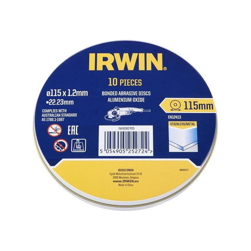 Irwin® Metal Cutting Disc 115 x 1.2 x 22.2mm Tin of 10 IRWIN® - RockBottom Northampton