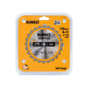 Dewalt Power Tools Cordless Construction Trim Saw Blade 136 x 10mm x 24T DeWALT Power Tools - RockBottom Northampton