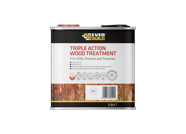 Everbuild Sika Triple Action Wood Treatment 2.5 litre Everbuild Sika - RockBottom Northamptin