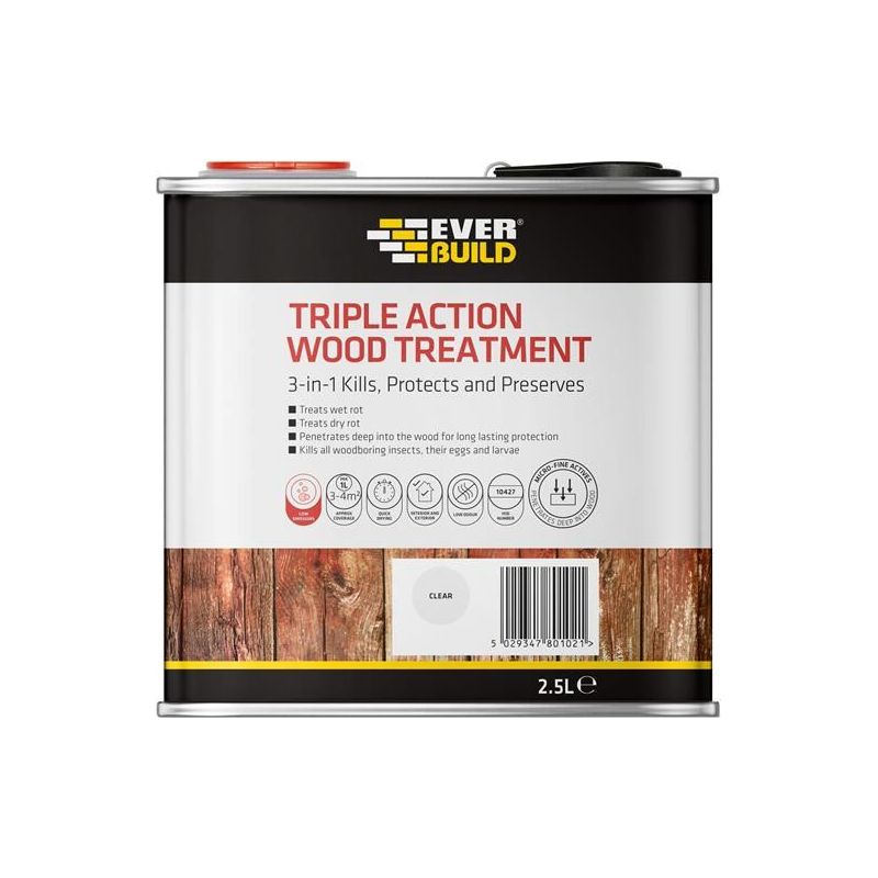 Everbuild Sika Triple Action Wood Treatment 2.5 litre Everbuild Sika - RockBottom Northamptin