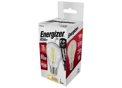 Energizer® LED ES (E27) GLS Filament Dimmable Bulb, Warm White 806 lm 7.2W Energizer® - RockBottom Northamptin