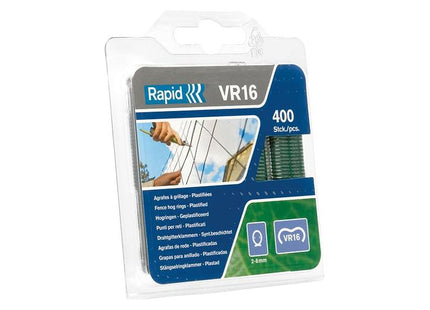 Rapid VR16 Fence Hog Rings Pack 400 Green Rapid - RockBottom Nothampton