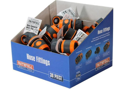 Faithfull Plastic Water Stop Hose Connector 1/2in (Box 30) Faithfull - RockBottom Northampton