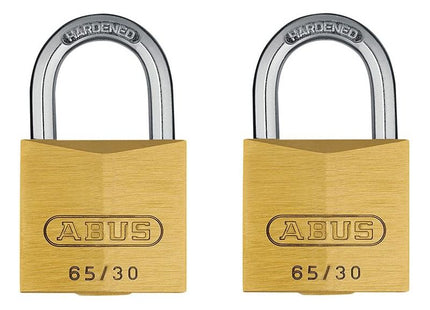 Abus Mechanical 65/30mm Brass Padlock Twin Carded ABUS Mechanical - RockBottom Northampton 
