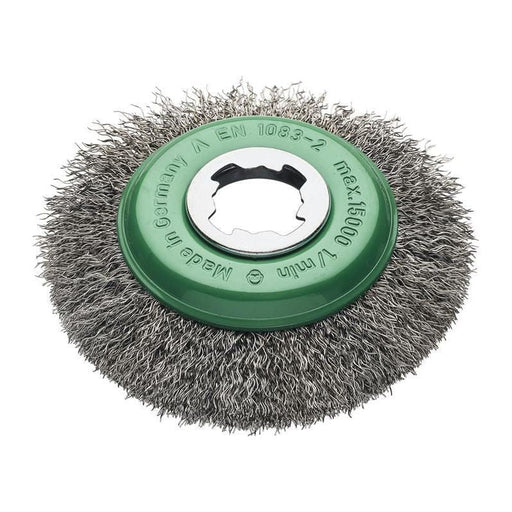 Lessmann X-Lock Crimp Stainless Steel Bevel Brush 115mm Non Spark Lessmann - RockBottom Northampton