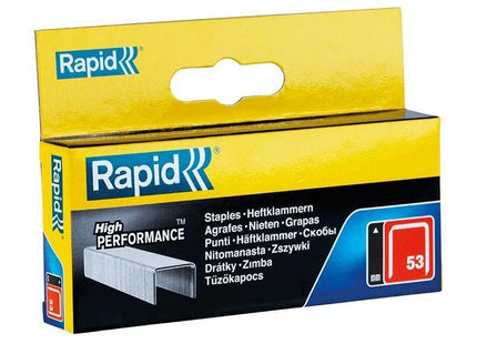 Rapid 53/10B 10mm Galvanised Staples (Box 2500) Rapid - RockBottom Nothampton