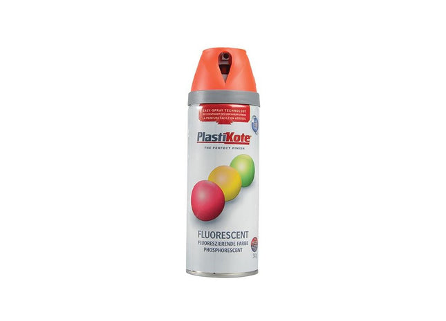 Plastikote Twist & Spray Fluorescent Orange 400ml PlastiKote - RockBottom Nothampton