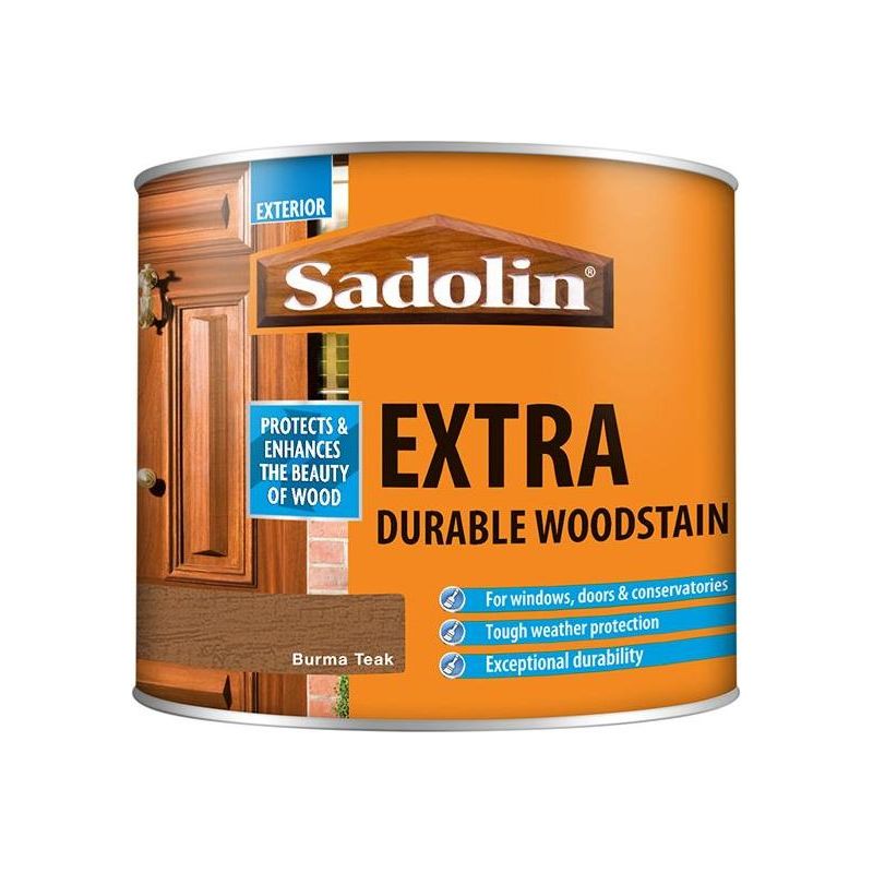 Sadolin Extra Durable Woodstain Burma Teak 500ml Sadolin - RockBottom Nothampton
