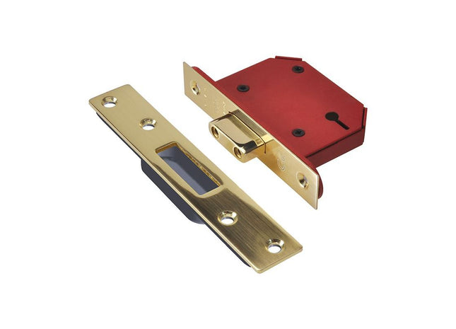 Union StrongBOLT 2103S 3 Lever Mortice Deadlock Polished Brass 81mm 3in Visi UNION - RockBottom Northampton