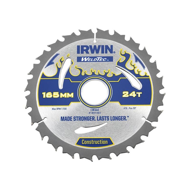 Irwin® Weldtec Circular Saw Blade 165 x 30mm x 24T ATB IRWIN® - RockBottom Northampton
