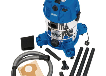 Draper Wet and Dry Vacuum Cleaner with Stainless Steel Tank, 30L, 1600W 20523 Draper - Town Tools 