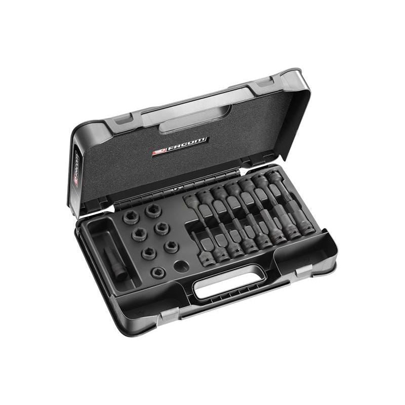 Facom 6-Point Stubby Impact Socket Set 1/2in SQDR, 23 Piece Facom - RockBottom Northampton