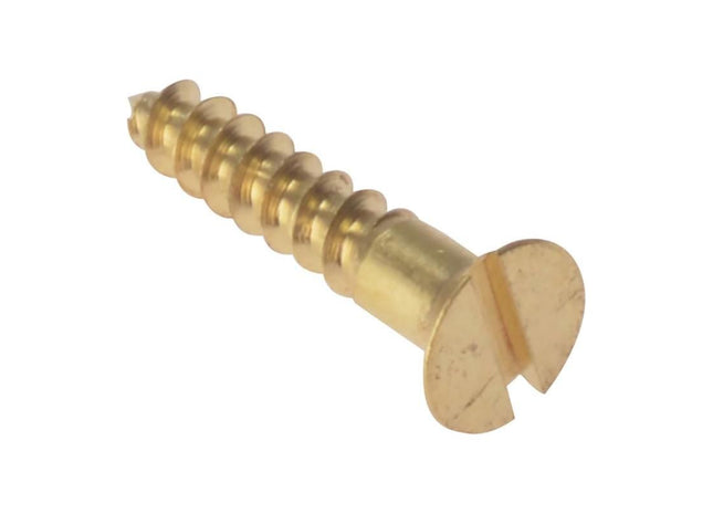 Forgefix Wood Screw Slotted CSK Solid Brass 5/8in x 4 Box 200 ForgeFix - RockBottom Northampton