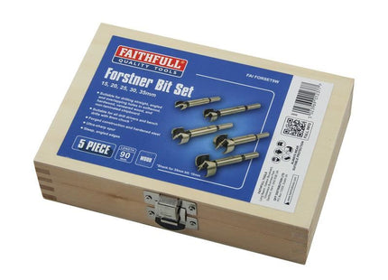 Faithfull Forstner Bit Set, 5 Piece Faithfull - RockBottom Northampton