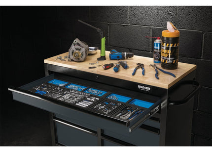 Draper BUNKER Workbench Roller Tool Cabinet, 7 Drawer, 41", Grey 08216 Draper - Town Tools 