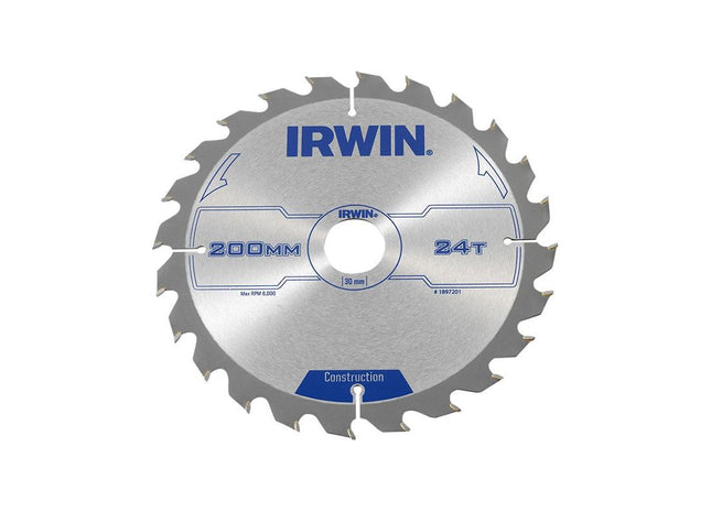 Irwin® Construction Circular Saw Blade 200 x 30mm x 24T ATB IRWIN® - RockBottom Northampton