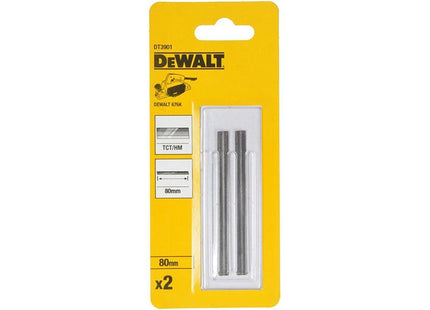 Dewalt Power Tools DT3901 TCT Reversible Planer Blades 80mm (Pack 2) DeWALT Power Tools - RockBottom Northampton