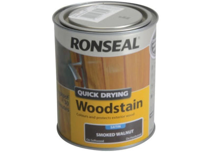 Ronseal Quick Drying Woodstain Satin Smoked Walnut 750ml Ronseal - RockBottom Nothampton