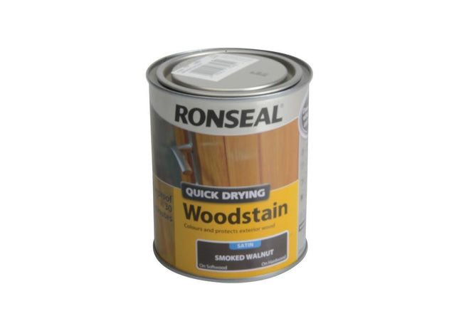 Ronseal Quick Drying Woodstain Satin Smoked Walnut 750ml Ronseal - RockBottom Nothampton