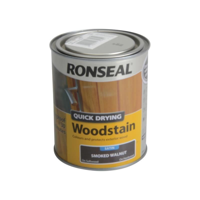 Ronseal Quick Drying Woodstain Satin Smoked Walnut 750ml Ronseal - RockBottom Nothampton