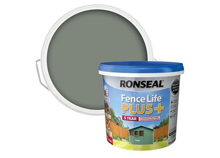Ronseal Fence Life Plus+ Sage 5 litre Ronseal - RockBottom Nothampton