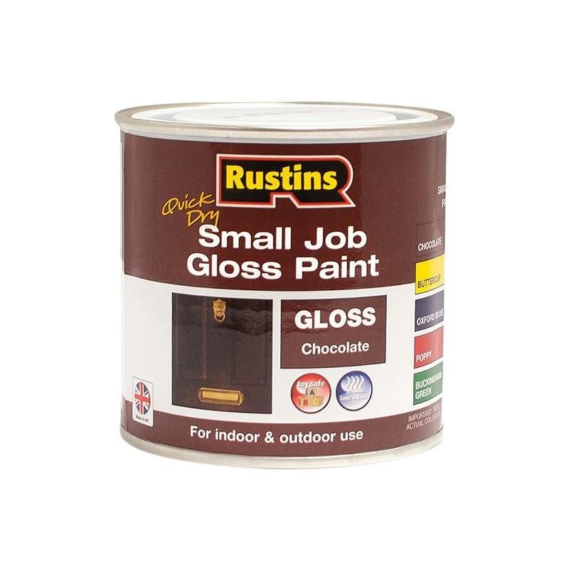 Rustins Quick Dry Small Job Gloss Paint Chocolate 250ml Rustins - RockBottom Nothampton