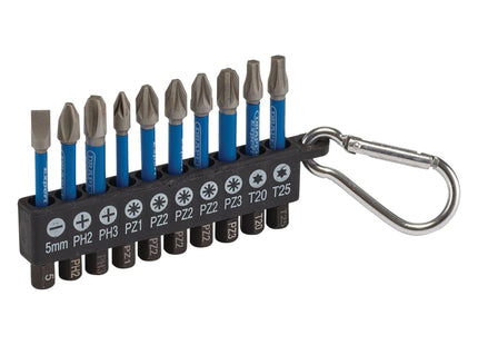 Draper Expert Impact Screwdriver Bit Set, 50mm, 1/4" Hex (10 Piece) 04933 Draper - Town Tools 