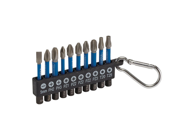 Draper Expert Impact Screwdriver Bit Set, 50mm, 1/4" Hex (10 Piece) 04933 Draper - Town Tools 