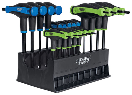 Draper Expert TX-STAR & Hex Soft Grip Metric T-Handle Key Set (20 Piece) Draper - Town Tools 