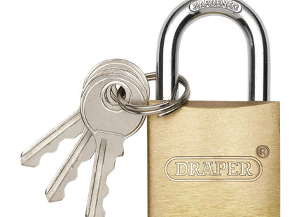 Draper Brass Cylinder Padlock, 30mm Draper - Town Tools